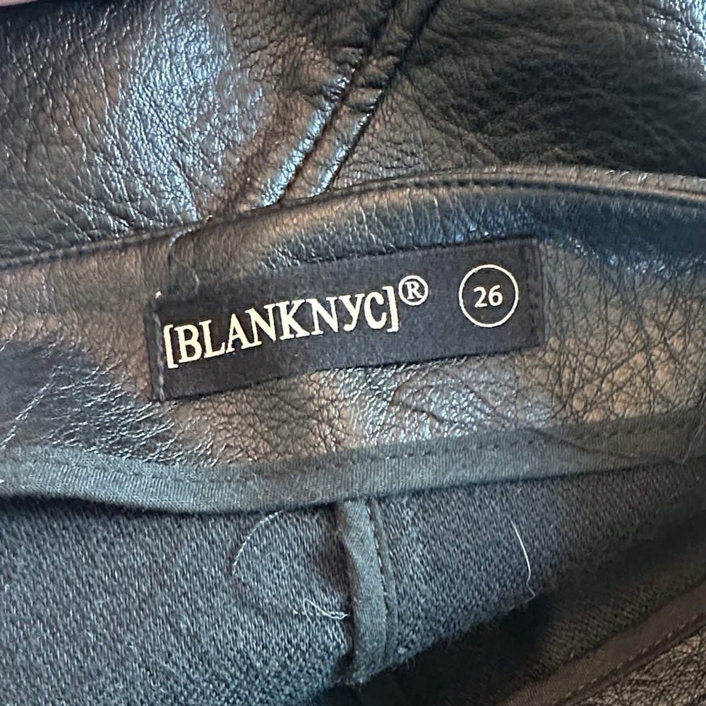 Blank NYC Leather Mini Skirt with Zipper Detail - Picture 3 of 4